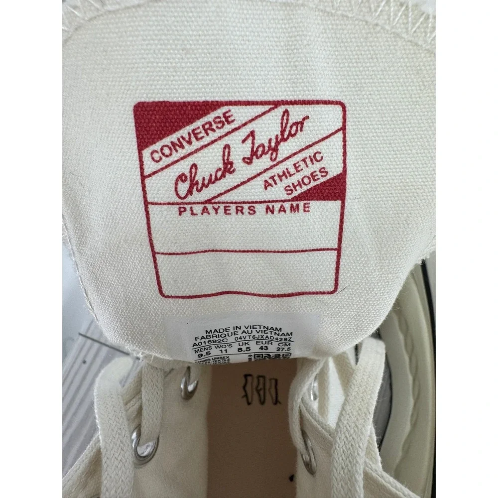 Converse‎ Chuck Taylor All Star Lift Platform High Top Sneakers Cream Men's 9.5 - Picture 8 of 10